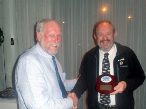 President Russ presents Life Membership to David Johnson.