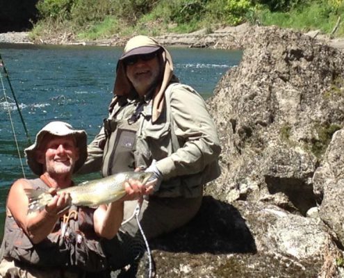 Ian's Rangitikei brown with guide Steve