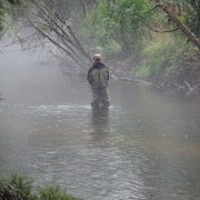George fishes Tyers River
