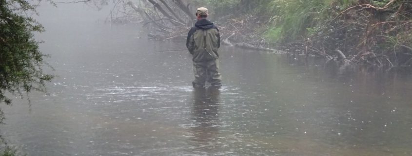 George fishes Tyers River